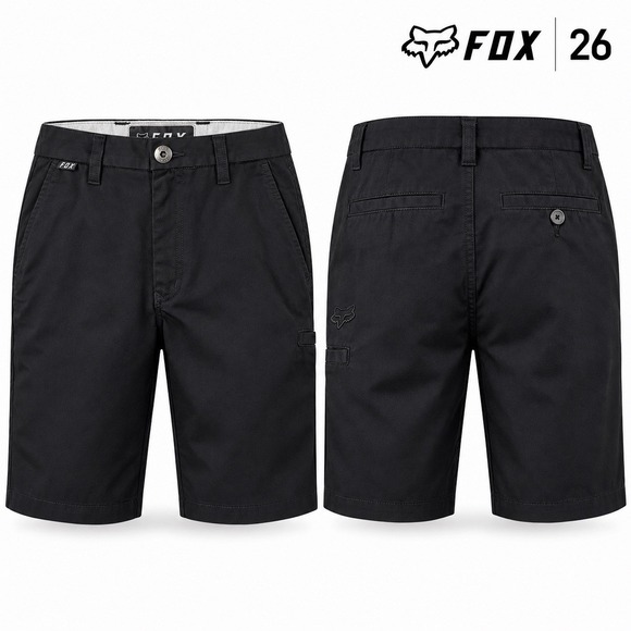 Fox Other - Fox Racing Youth Essex Shorts Boys 26 Black Chino Skate BMX Moto 8" Inseam